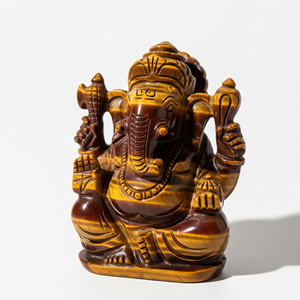 หินควอตซ์คริสตัลรูปตาเสือแกะสลักรูปปั้นพระพิฆเนศทำด้วยมืองานฝีมือ - Product Image 3