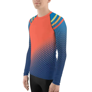 Chemises de compression à séchage rapide en tissu double couche extensible dans les quatre sens, 87% polyester, 13% élasthanne, col montant, protection contre les éruptions cutanées, MMA, BJJ - Product Image 3