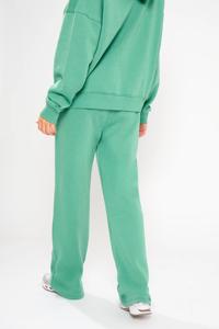 Ensemble 2 pièces pour femmes, sweat-shirt décontracté surdimensionné d'hiver, vert jade et bleu marine, uni, brodé, long - Product Image 6