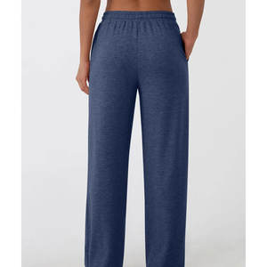 100% Cotton Martial Fleece Waist Mid Breathable Solid Color Street Style Baggy Sweatpants For <b>Women's</b> Outdoor Jogging <b>Trouser</b> - Product Image 5