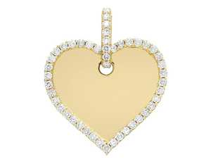 Hip Hop VVS Moissanite or jaune taille ronde diamant forme de coeur glace Out pendentif pour femme en argent Sterling 925 - Product Image 5