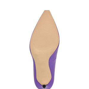 2025 Hot Selling Purple Color <b>High</b> Genuine Leather Women's Pointed Toe <b>High</b> <b>Heel</b> <b>Pumps</b> 8cm <b>Heel</b> PU New Summer/Winter Collection - Product Image 3