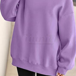 Sudadera de cuello redondo de algodón con ropa activa para mujer a precio barato personalizada sudadera con hombros caídos para mujer - Product Image 4