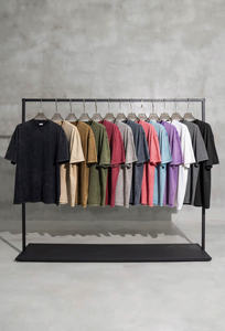 T-shirts décontractés unis pour hommes, brodés, tricotés, respirants, col rond, commandes en gros, streetwear, vêtements personnalisés, 100% coton 260g - Product Image 3