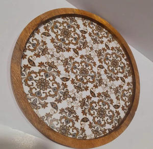 Bandeja de Servicio de Madera con Diseño Impreso, Bandejas Rectangulares de Madera de Mango para Té al por Mayor a Precio Competitivo - Product Image 4