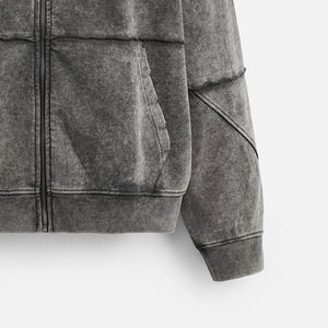 Servicio OEM/ODM, Sudadera con Lavado Ácido Más Vendida para Hombre, Impresión DTG Personalizada con Logotipo, Sudadera con Capucha Extra Grande con Cierre y Lavado Ácido - Product Image 6