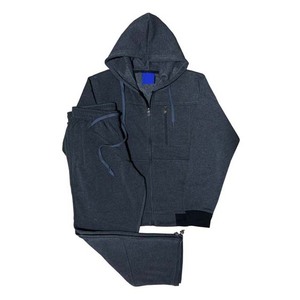 Venta al por mayor de fábrica Diseño de logotipo personalizado de algodón de lana de manga larga con cremallera Sudadera con capucha y pantalones Ropa deportiva Hombres Chándales de dos piezas - Product Image 6