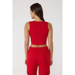 Chemisier court décontracté à col halter avec logo sur le devant - Product Image 5