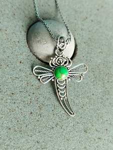 Pendentif Boho en argent sterling 925 Composite Turquoise Gemstone avec plaqué or argent rhodié Pendentifs fins et breloques - Product Image 4