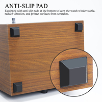 Caja de enrollador de reloj automático de 3 ranuras Motor ultra silencioso, 4 modos, pantalla LED para colecciones de relojes de lujo Pantalla de madera