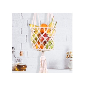 Panier en macramé fait main en coton de qualité standard conçu dans un décor artistique pour les dépanneurs disponibles dans des tailles personnalisées - Product Image 2