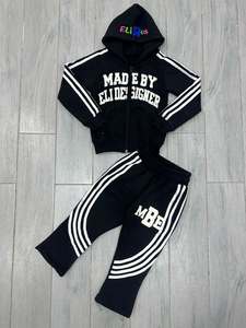 Ensembles de sweats à capuche de haute qualité personnalisés, lavage à l'acide, épais, délavé, broderie de patch, survêtement streetwear, ensembles 2 pièces, sweats à capuche pour hommes - Product Image 3