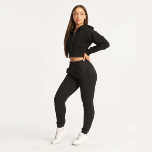 Fabricant d'usine survêtements personnalisés pour femmes grande taille unisexe pull pull épais blanc uni personnalisé brodé culture - Product Image 2