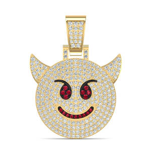 Luxueux élégant diable visage Leb cultivé diamant fin pendentif et charme Style Hip Hop cadeau parfait pour les occasions spéciales - Product Image 1