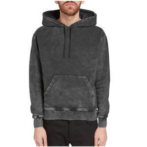 Custom Acid Wash 100% Cotton Men's Luxury Hoodies Streetwear Drop Shoulder <b>Puller</b> Fleece Sweatshirts - Product Image 4