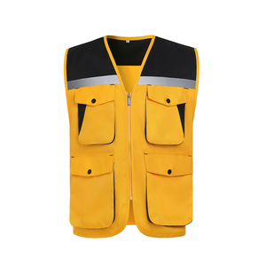 Veste de sécurité sans manches en polyester haute visibilité, bande réfléchissante, séchage rapide, certifiée CE pour la construction en extérieur - Product Image 5