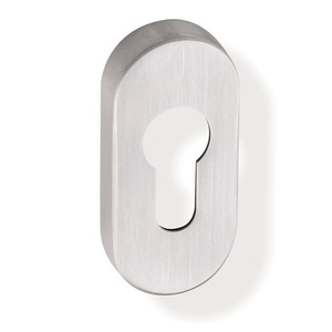 316XAES Stainless Steel XA Oval <b>Door</b> <b>Plate</b> 10mm Thick No Cylinder Cover Pair by HEWI - Product Image 1