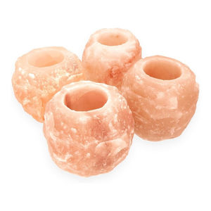 Portavelas de cristal de sal rosa del Himalaya tallado a mano, artesanías naturales duraderas de tamaño personalizado para decoración del hogar y ambiente de bienestar - Product Image 6