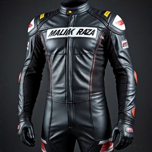 Traje de cuero de motocicleta Malik Raza superventas | Equipo de carreras de cuero de vaca de alta calidad - Product Image 2