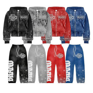 Chándal de lana con capucha Regular Unisex de algodón de alta calidad Logotipo personalizable Impreso Entrenamiento Jogging Wear Otoño Sólido - Product Image 5