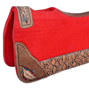 Equipo de caballo 100% fieltro de lana manta de sillín contorneada occidental trabajo de cuero almohadillas de sillín Ecuestre para SILLÍN de caballo occidental - Product Image 1