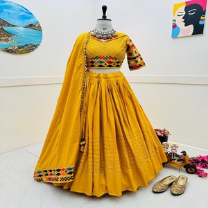 Último diseñador pesado algodón bordado espejo trabajo Lehenga Choli por FabZone - Product Image 1
