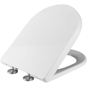 Asiento de Inodoro Universal en Forma de D HM de Fácil Instalación, 44.5x36cm, Blanco Leche, Cierre Suave, Polipropileno, Liberación Rápida, Material de Urea - Product Image 5