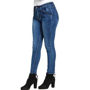 Pantalones vaqueros de alta calidad para mujer, pantalones vaqueros ajustados elásticos transpirables de talla grande, pantalones vaqueros de cintura alta para mujer, proveedor de Pakistán - Product Image 3