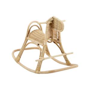 Cheval à bascule en rotin fait à la main jouet en osier naturel chaise à bascule écologique pour bébé chaise à bascule pour chambre d'enfants Vintage décor à la maison - Product Image 2