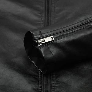 2024 primavera y otoño chaqueta de cuero de motocicleta para hombre de gran tamaño bolsillo negro cremallera solapa Slim Fit Pu abrigo masculino de alta calidad - Product Image 5