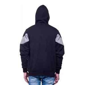 Sweat-shirt d'hiver en molleton de coton à capuche, coupe classique, blocs de couleur rouge et gris, poches brodées et cordon de serrage, MOVETEXTILE Basics - Product Image 2