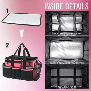 Organizador de Cocina con Asa y Correas para Hombro, Bolsa de Poliéster de Gran Capacidad con 4 Divisores Plegables, ¡Oferta! - Product Image 6