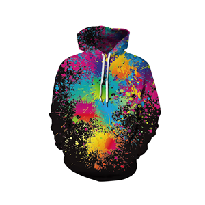 Sudadera con Capucha Colorida para Hombre, Informal, 100% Poliéster, Tejido de Punto, Corte Regular, Estilo Primavera, Sudadera con Capucha Estampada - Product Image 1