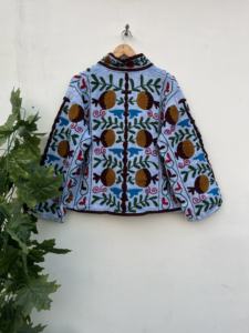 Chaqueta Suzani de algodón Unisex con bordado a mano, Abrigo acolchado de invierno para mujer, ropa corta transpirable de otoño, venta al por mayor, acabado - Product Image 4