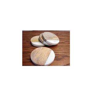 Posavasos Redondo 100% Hecho a Mano de Mármol y Madera para Bebidas en el Hogar, Posavasos de Mármol y Madera Pulida de Alta Calidad a Buen Precio - Product Image 5