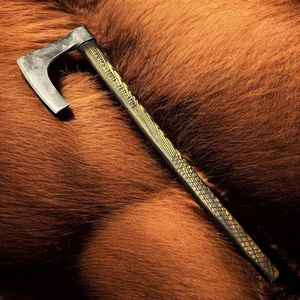 Hacha Vikinga Hecha a Mano, Venta Caliente, Grado Industrial, con Mango de Madera para Supervivencia al Aire Libre, con Funda, para Camping - Product Image 2