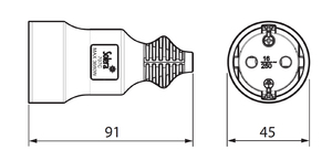 Base aerea bipolare con gomma termoplastica bianca TTL 16A 250V (Solera 707CB) - Product Image 2