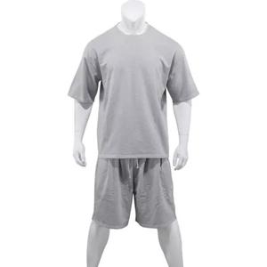 2025 été nouveau Style respirant hommes tenue décontractée solide impression conception 2 pièces à manches courtes t-shirt et short ensemble - Product Image 1