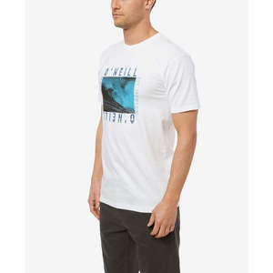 T-shirt a maniche corte da surf O'Neill da uomo, 100% cotone organico bianco, logo ricamato personalizzato, taglia Small - Product Image 1