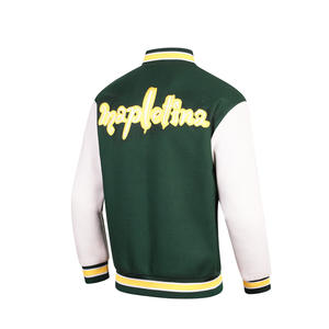 Fabricante de logotipo personalizado de los hombres de invierno al aire libre chaqueta de gran tamaño Varsity estilo de béisbol con bordado de cuero de manga fanáticos de los deportes - Product Image 6