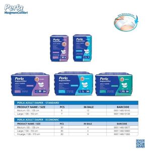 Pañales para Adultos PERLA, Paquete Económico Grande de 30 Piezas, Tela No Tejida, Superficie Seca, Anti-Fugas, Protección Contra Fugas, Hecho en Turquía - Product Image 3