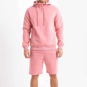 OEM personnalisé poids lourd décontracté 100% coton survêtements deux pièces en détresse broderie Patch Gym Shorts lavage à l'acide à capuche ensembles pour - Product Image 1