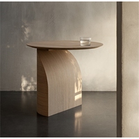 Nouvel arrivage Table d'appoint ronde de luxe en bois de haute qualité pour la décoration de la maison, des restaurants et des bureaux Table d'appoint en bois au design moderne
