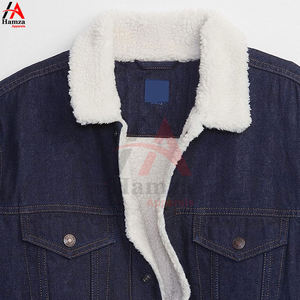 Chaqueta Vaquera de Mezclilla de 14 oz, Tejido Grueso, Color Personalizado, Manga Larga, Ropa Exterior Informal para Hombre, con Capucha y Protección Contra el Viento - Product Image 6