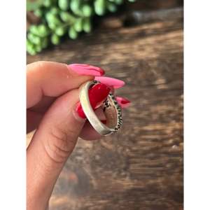 Navajo Handcrafted Multi Stone Inlay <b>Ring</b> with Sterling Silver Size 7.75-Natural Opal & <b>Jade</b> Fine Jewelry - Product Image 5