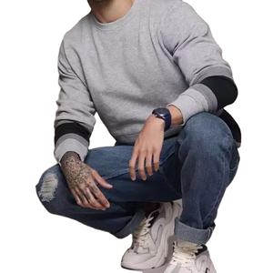 Sweat-shirt en molleton tricoté uni pour homme, design tendance 2025 - Couleurs personnalisées et logo personnalisé, tissu respirant 100% coton - Product Image 4