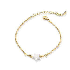 Star Design Mother of Pearl Stone 925 <b>Silver</b> Charm Bracelet 925 Sterling <b>Silver</b> Wholesale Handcrafted Fine <b>Women</b> Jewelry - Product Image 1