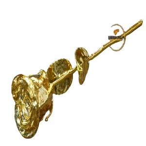 Rosa Roja Natural en Caja de Regalo de Metal Chapado en Oro de 24K con Hoja de Oro Genuina y Pintura Decorativa Artesanal - Product Image 4