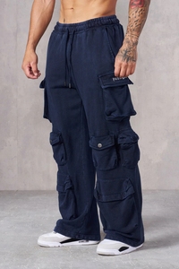 กางเกงสตรีทแวร์ทรงขาบานแบบหลวม สไตล์ลำลอง ดีไซน์เองได้ สำหรับผู้ชาย ทรงหลวม น้ำหนักมาก ทรงบ็อกซี่ มีกระเป๋าคาร์โก้ - Product Image 5