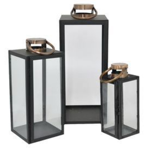 Modern White Metal And Glass Decorative Lantern With Handle Indoor <b>Outdoor</b> Hanging Or Tabletop <b>Candle</b> <b>Holder</b> For Party Decor - Product Image 4